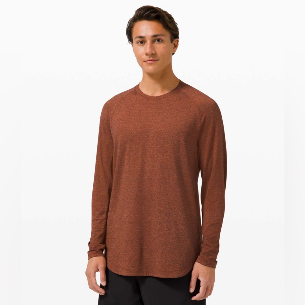Lululemon Drysense Long Sleeve - Black / Canyon Orange